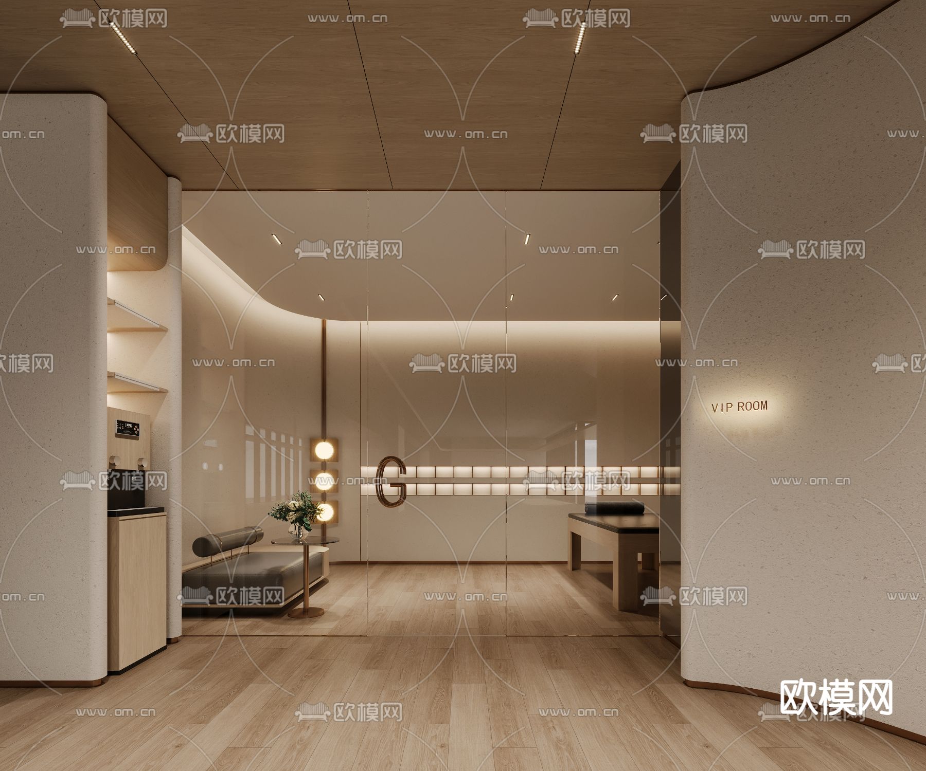 健身房休息区 体测中心su模型下载（渲染图2）