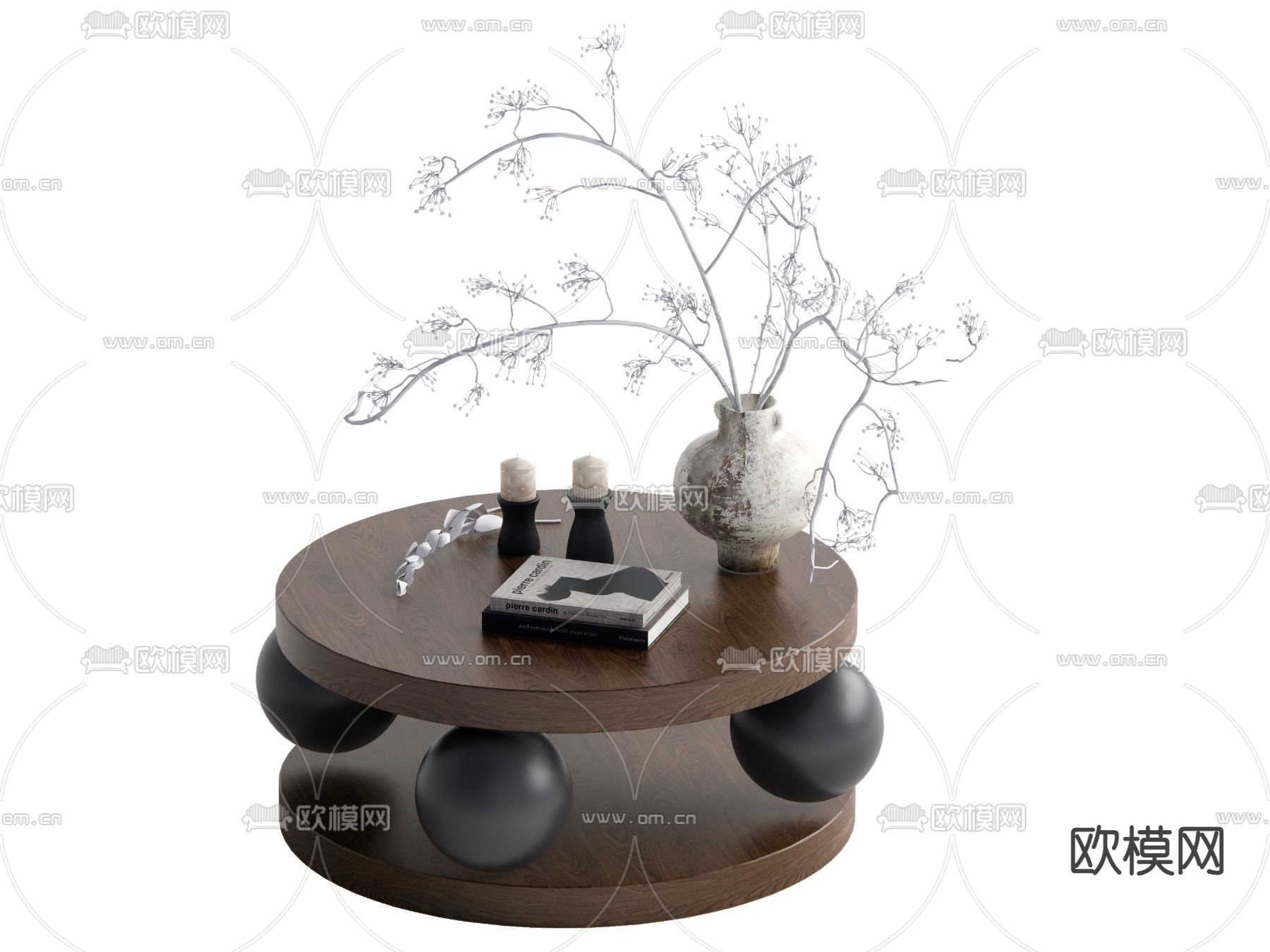 中古风茶几su模型下载（渲染图1）