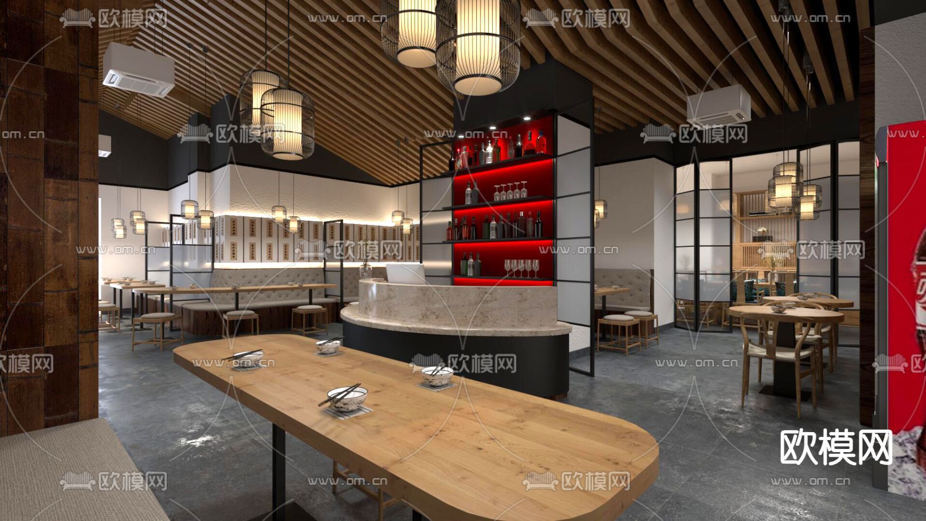 中餐厅 拉面馆3d模型下载（渲染图2）