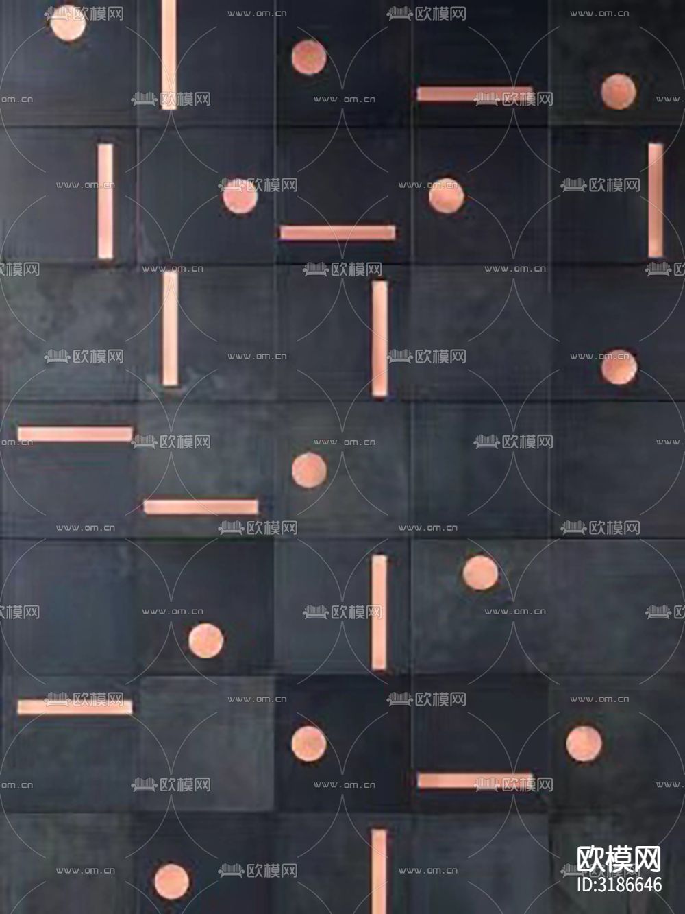 黑色现代简约花砖瓷砖贴图下载