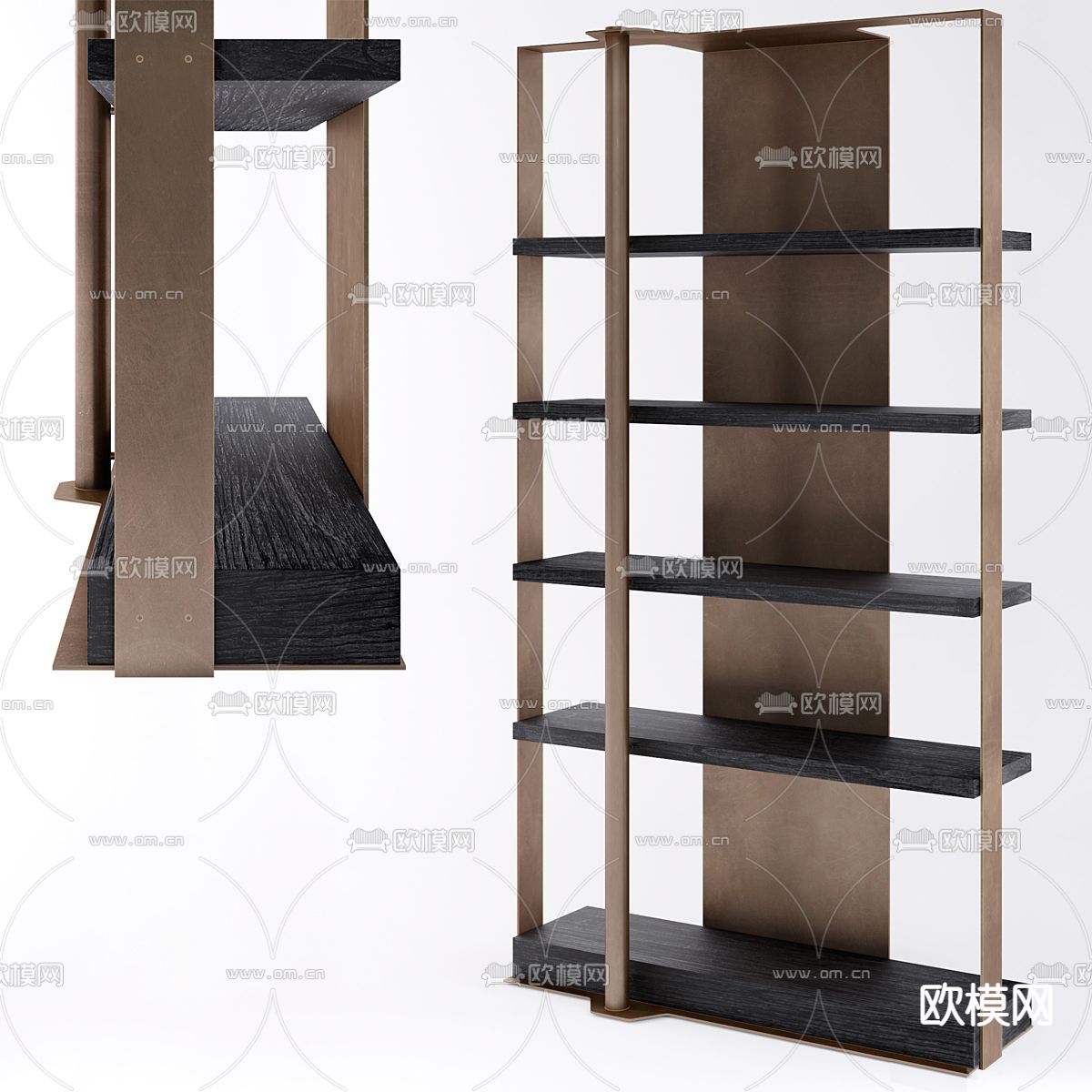 中古风书架 书柜3d模型下载