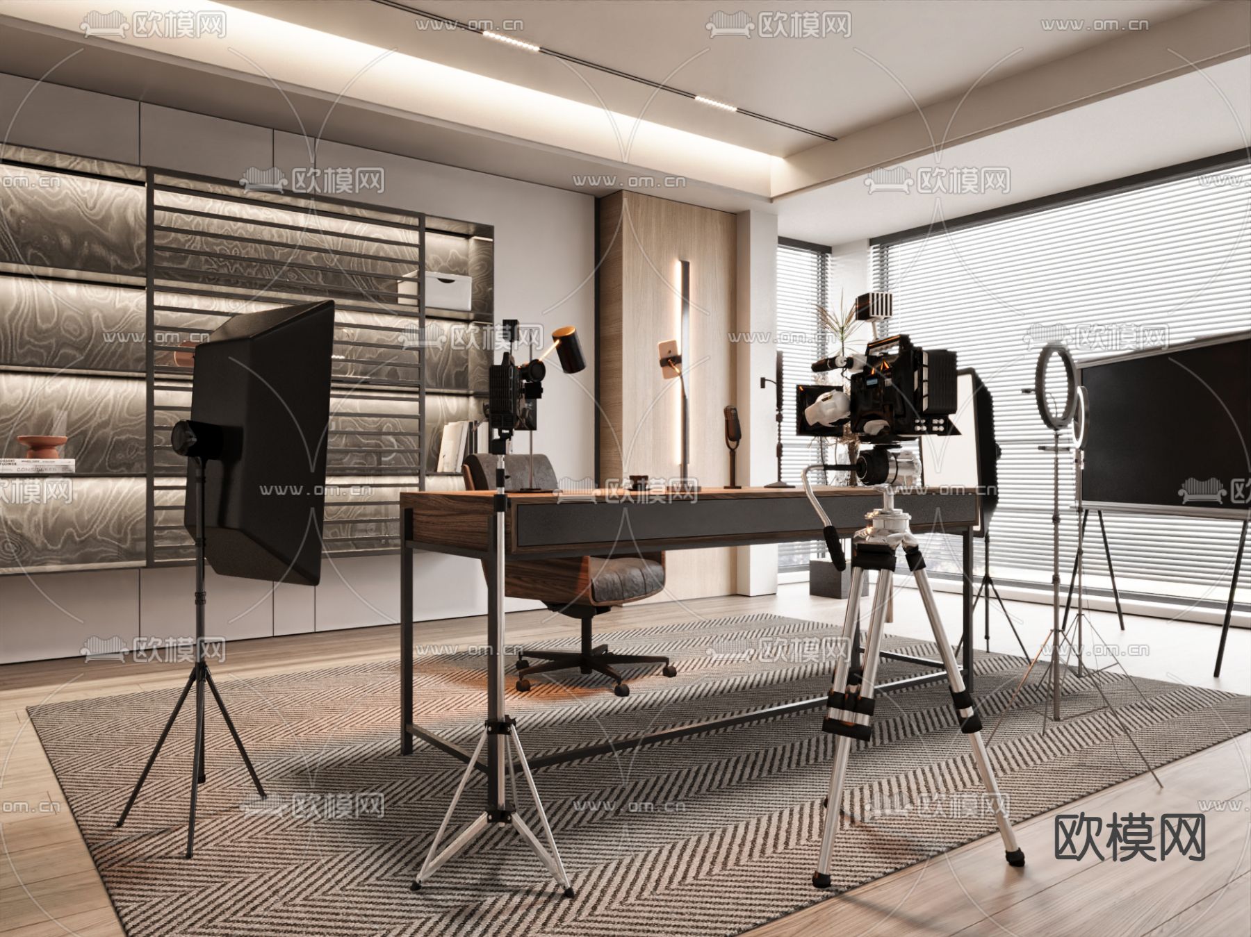 直播间 直播工作室su模型下载（渲染图2）