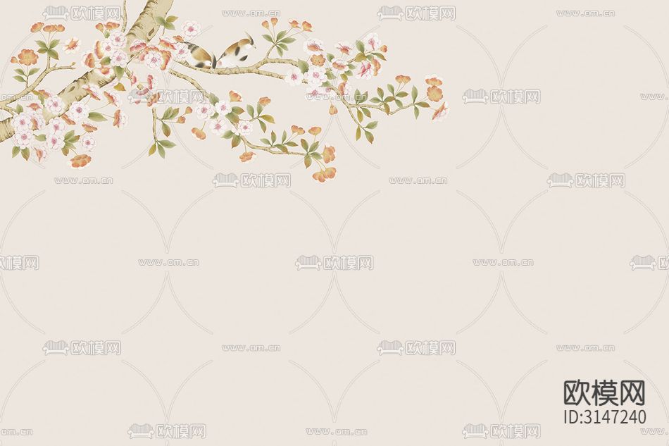 ZX24009花鸟 海棠壁纸