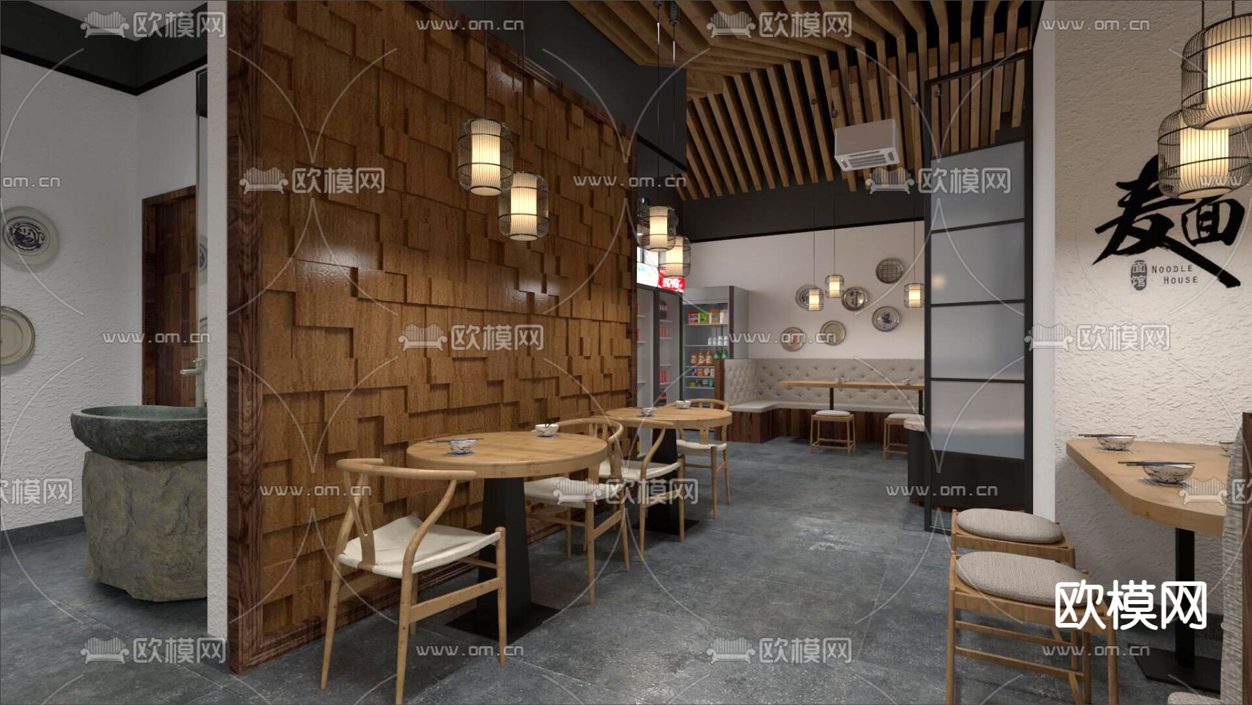 中餐厅 拉面馆3d模型下载（渲染图3）