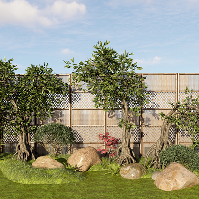  造型乔木 景观树 景观歪脖树 植物堆su模型 