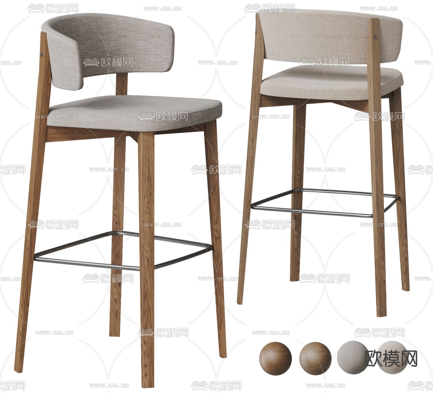 Calligaris吧椅 吧凳su模型下载（渲染图2）