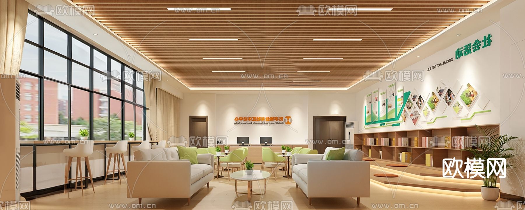 社区服务中心 学习室su模型下载（渲染图1）