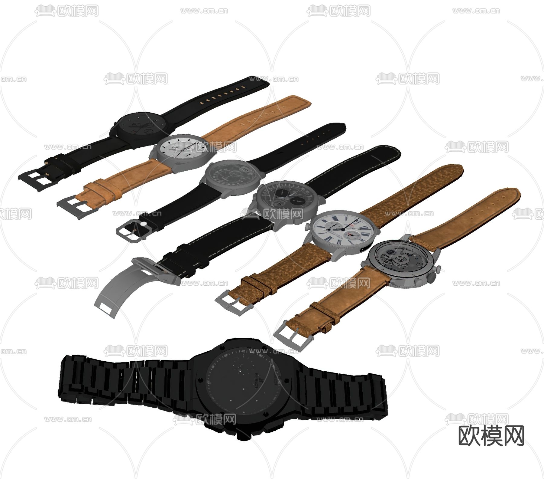 钟表 手表 机械表 腕表su模型下载（渲染图1）