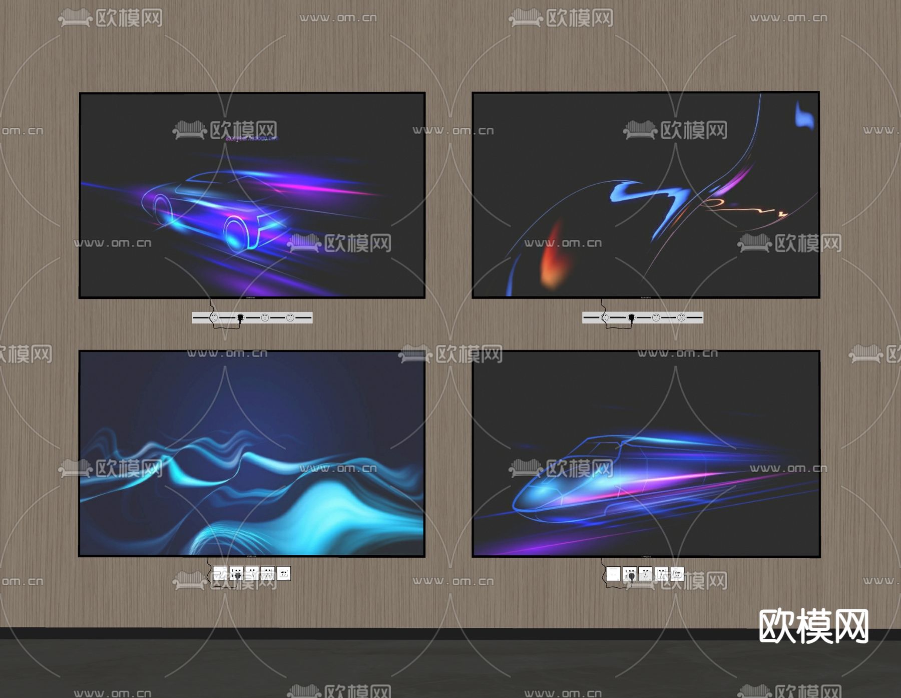 电视机su模型下载（渲染图1）