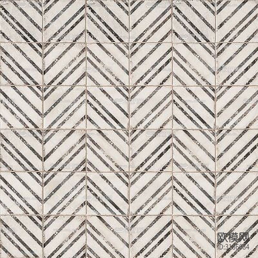 灰色现代简约花砖瓷砖贴图下载