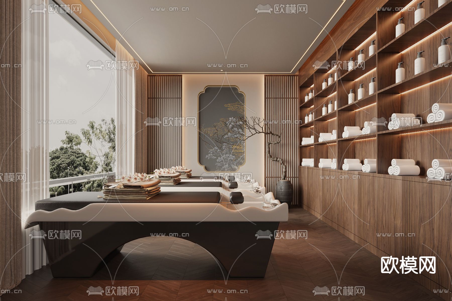 理发店洗头区3d模型下载