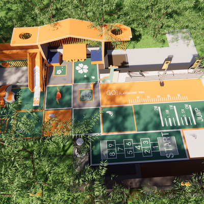  海洋主题儿童乐园 儿童活动游乐场su模型 