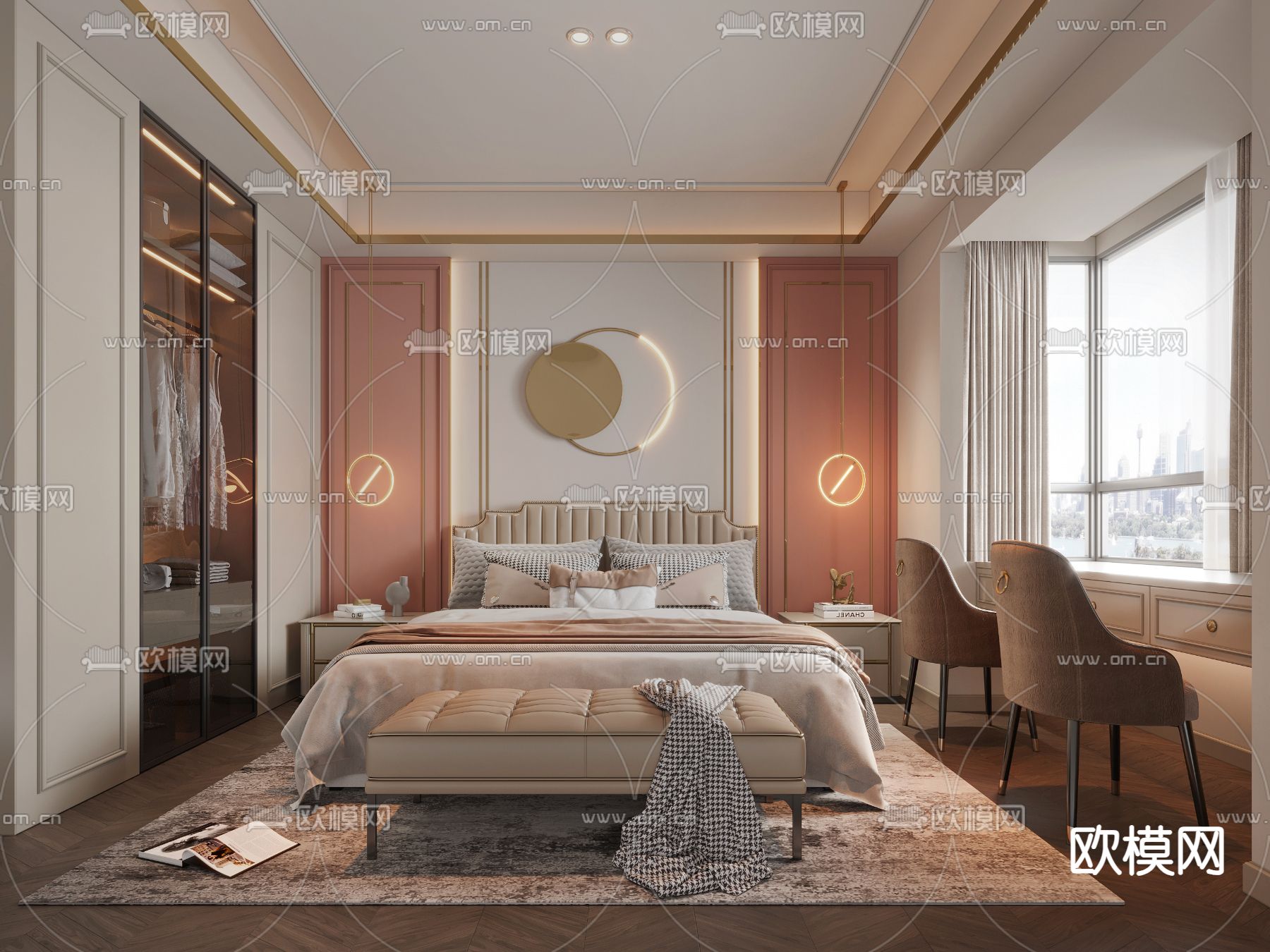 欧式卧室 主人房 主卧3d模型下载