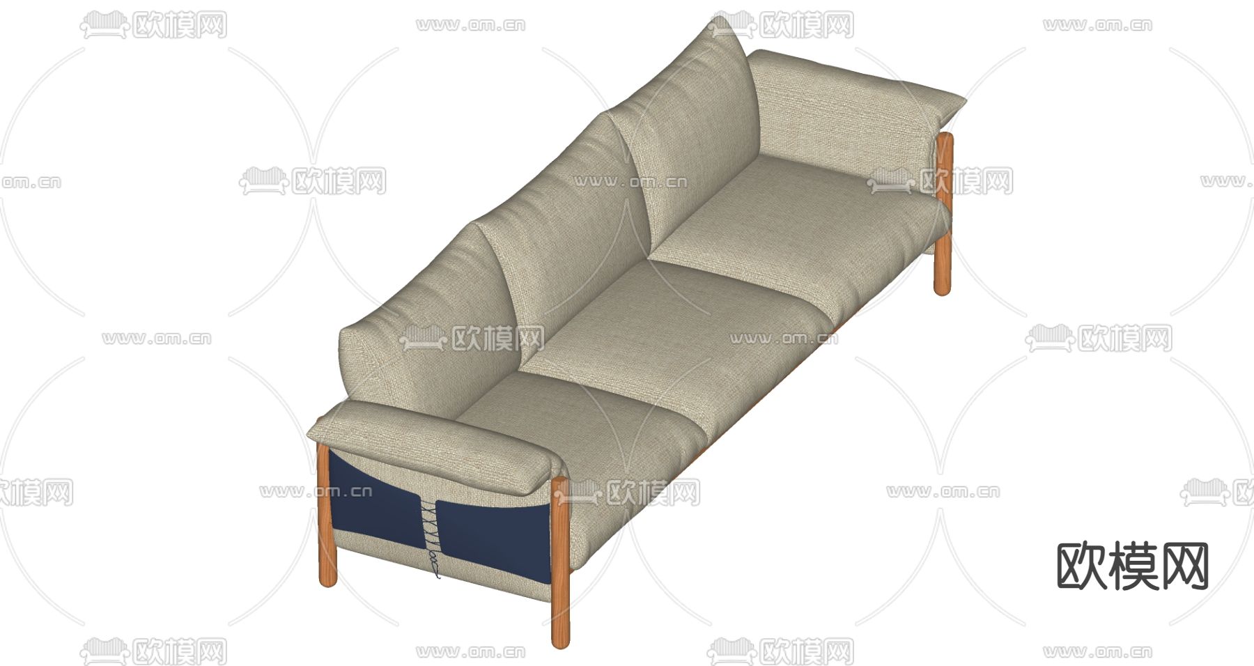 北欧多人沙发su模型下载（渲染图2）