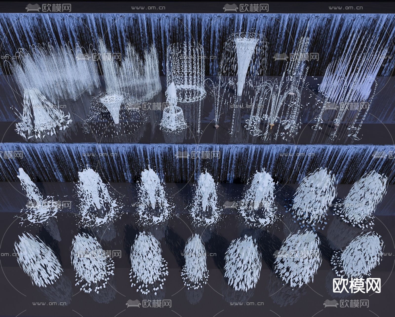 现代喷泉 涌泉 水景3d模型下载