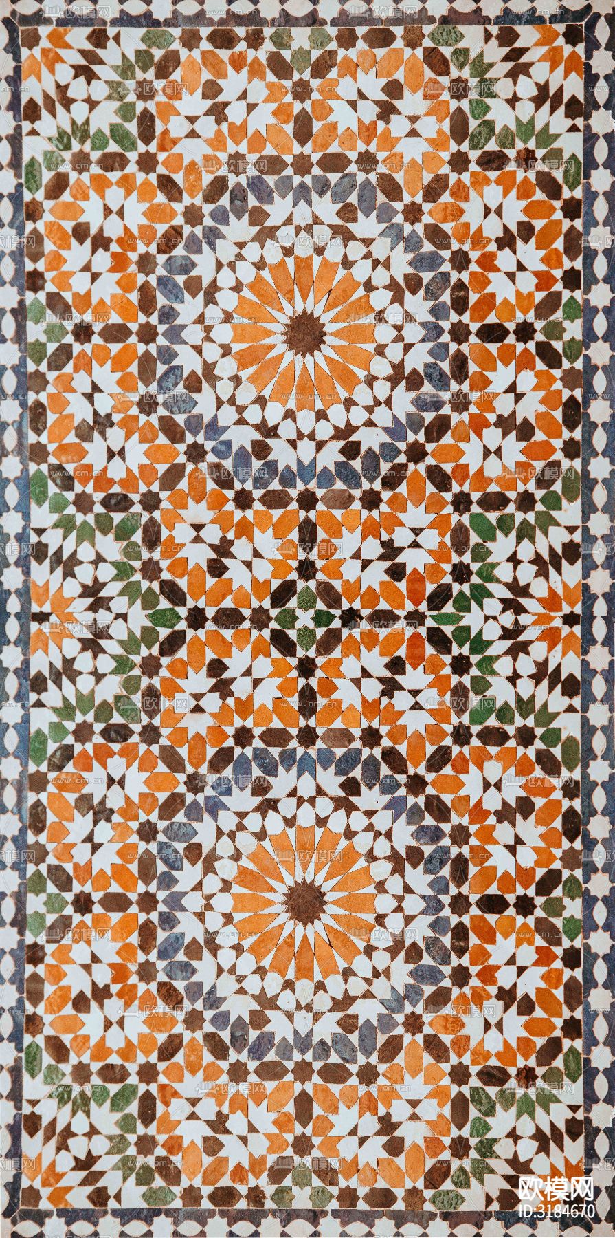 北欧风格花砖拼花瓷砖贴图下载（渲染图4）