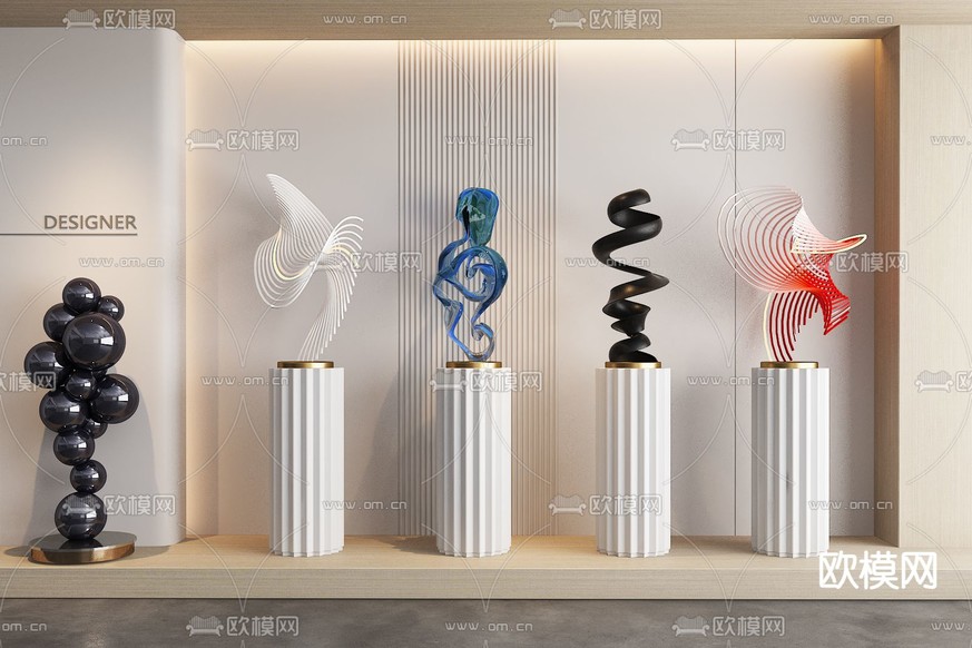 抽象雕塑 水晶摆件3d模型下载