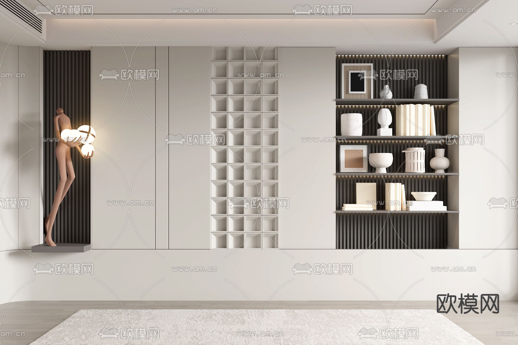 现代装饰柜3d模型下载