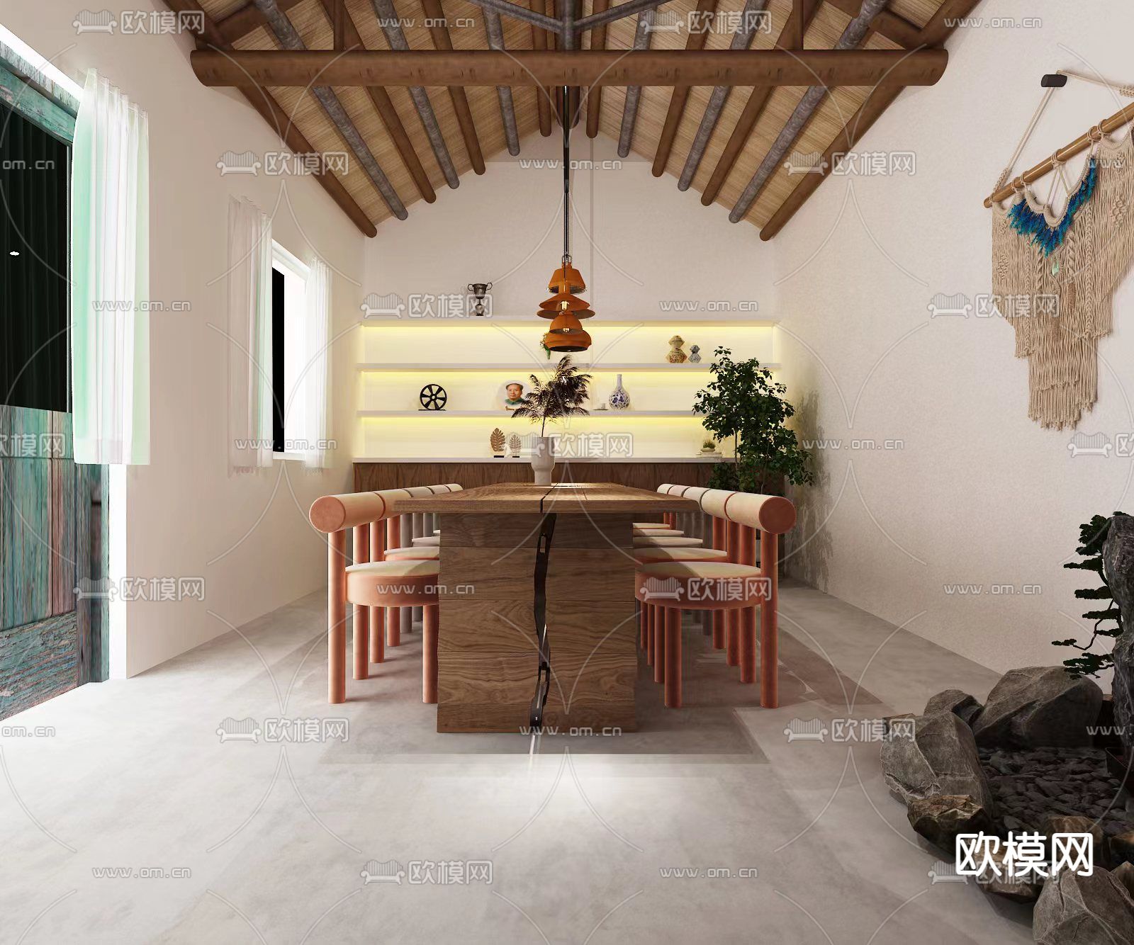 酒店民宿 客厅3d模型下载（渲染图3）