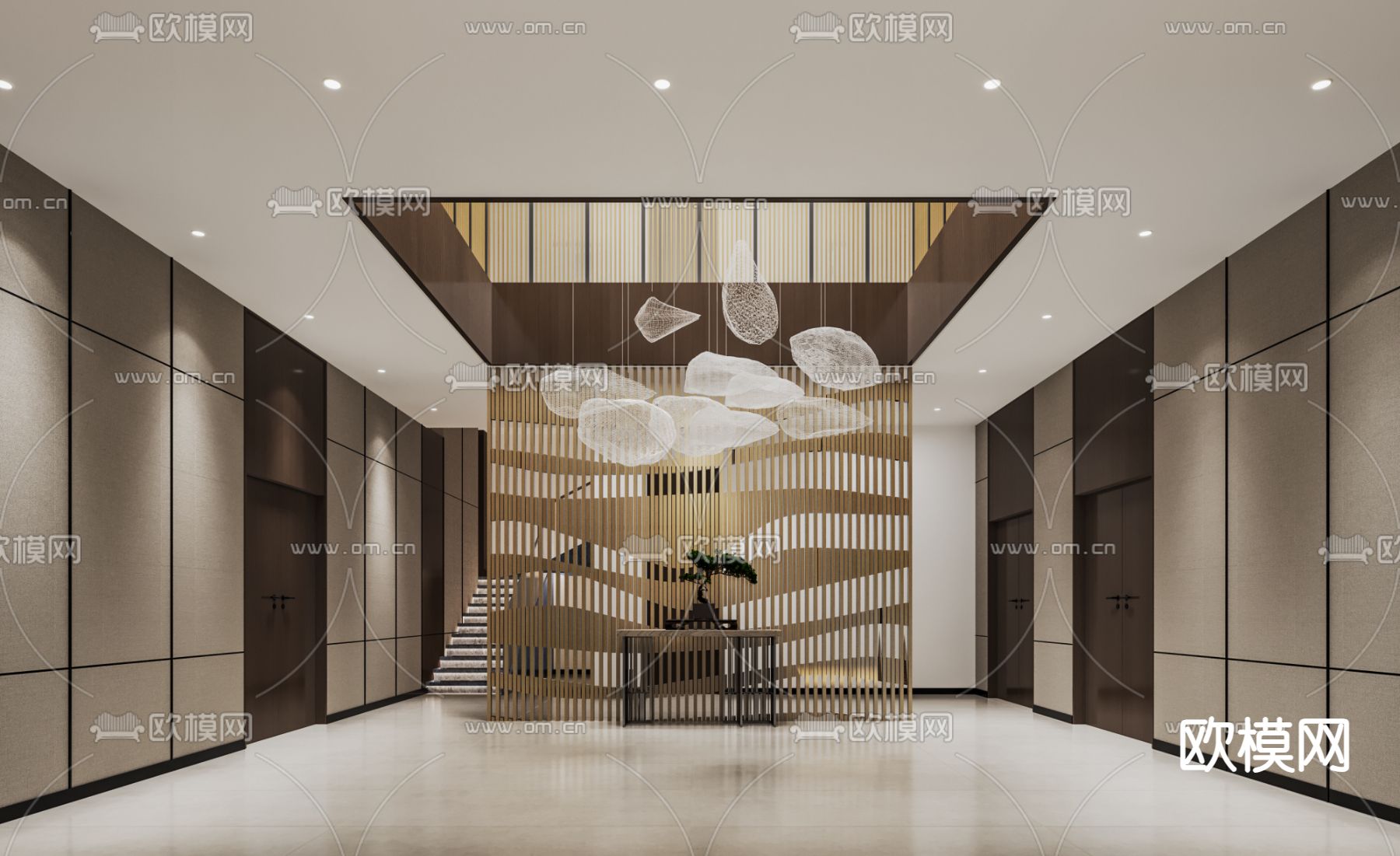 现代餐厅包间3d模型下载（渲染图2）