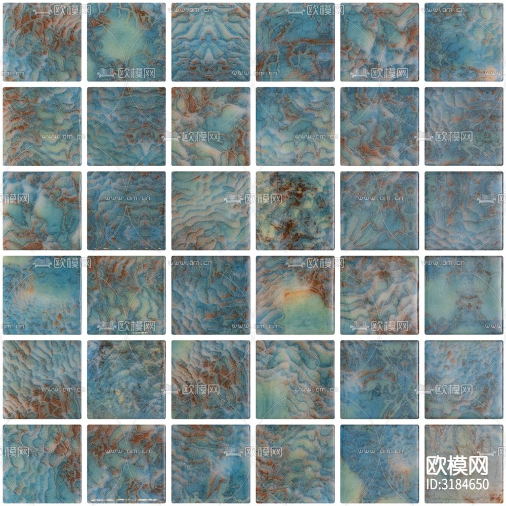 马赛克炫彩泳池 马赛克墙面贴图下载（渲染图5）