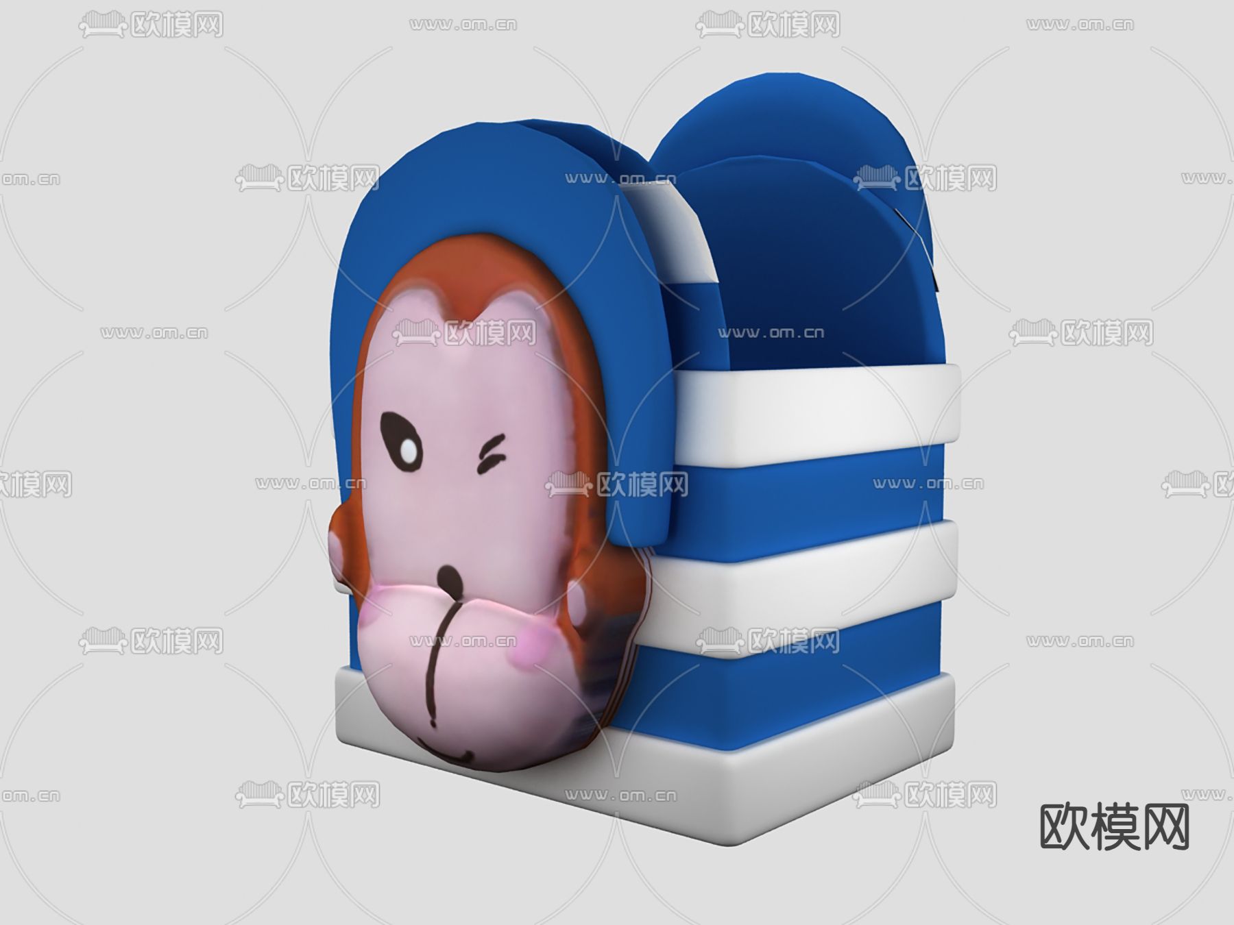 卡通人物笔筒 收纳笔筒3d模型下载（渲染图4）