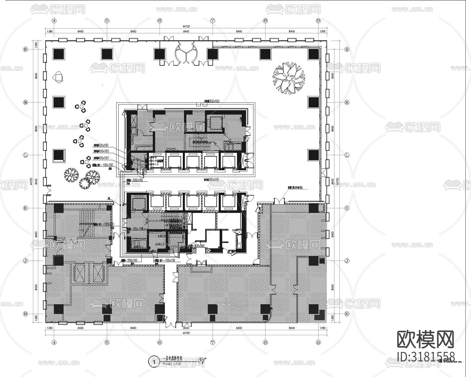 某办公楼空调图 电气图 给排水图下载（渲染图4）