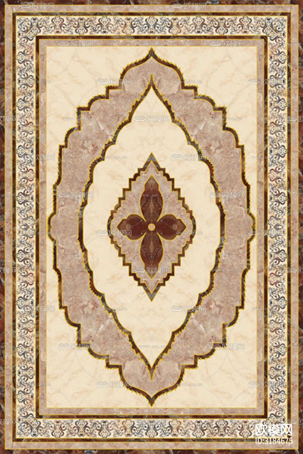 欧式拼花地砖瓷砖贴图下载（渲染图2）