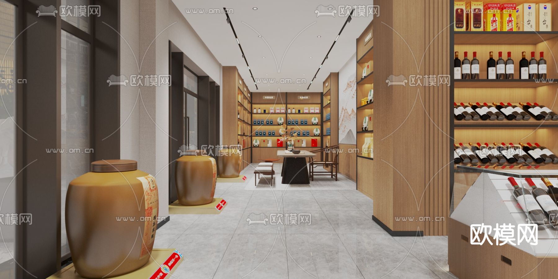 现代烟酒店3d模型下载（渲染图2）