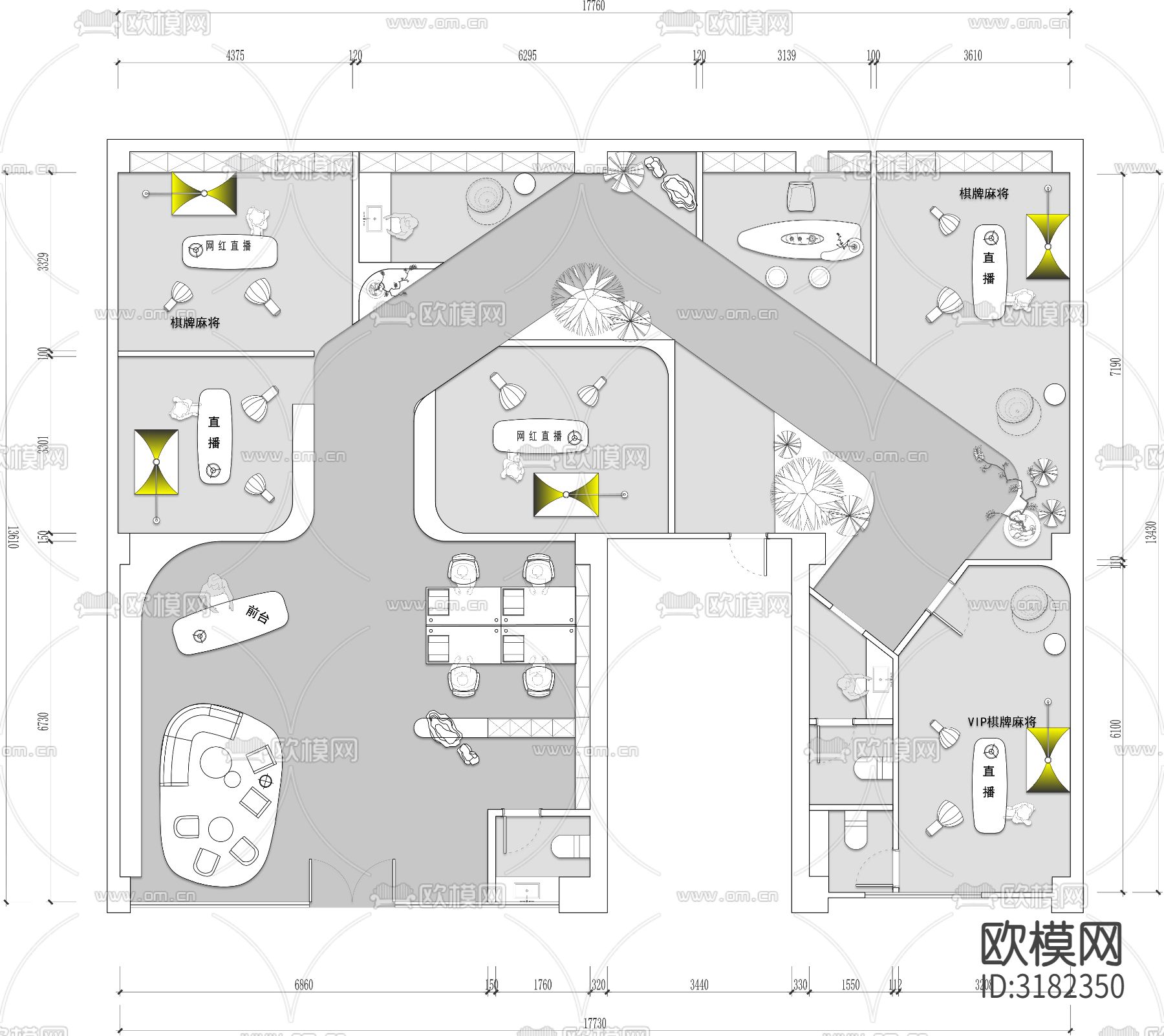 直播间cad平面图下载（渲染图1）