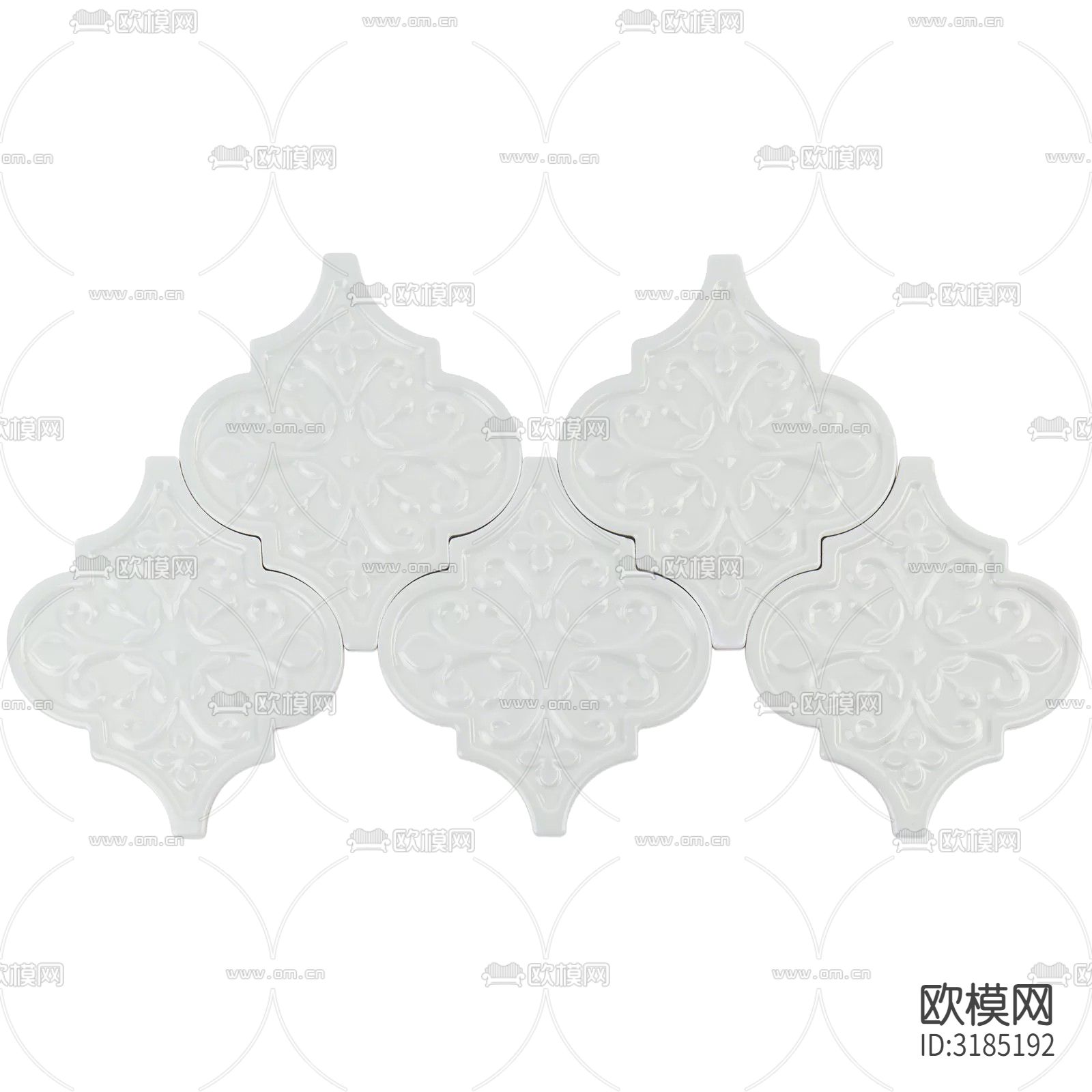 白色凹凸艺术灯笼形马赛克 厨卫砖贴图下载