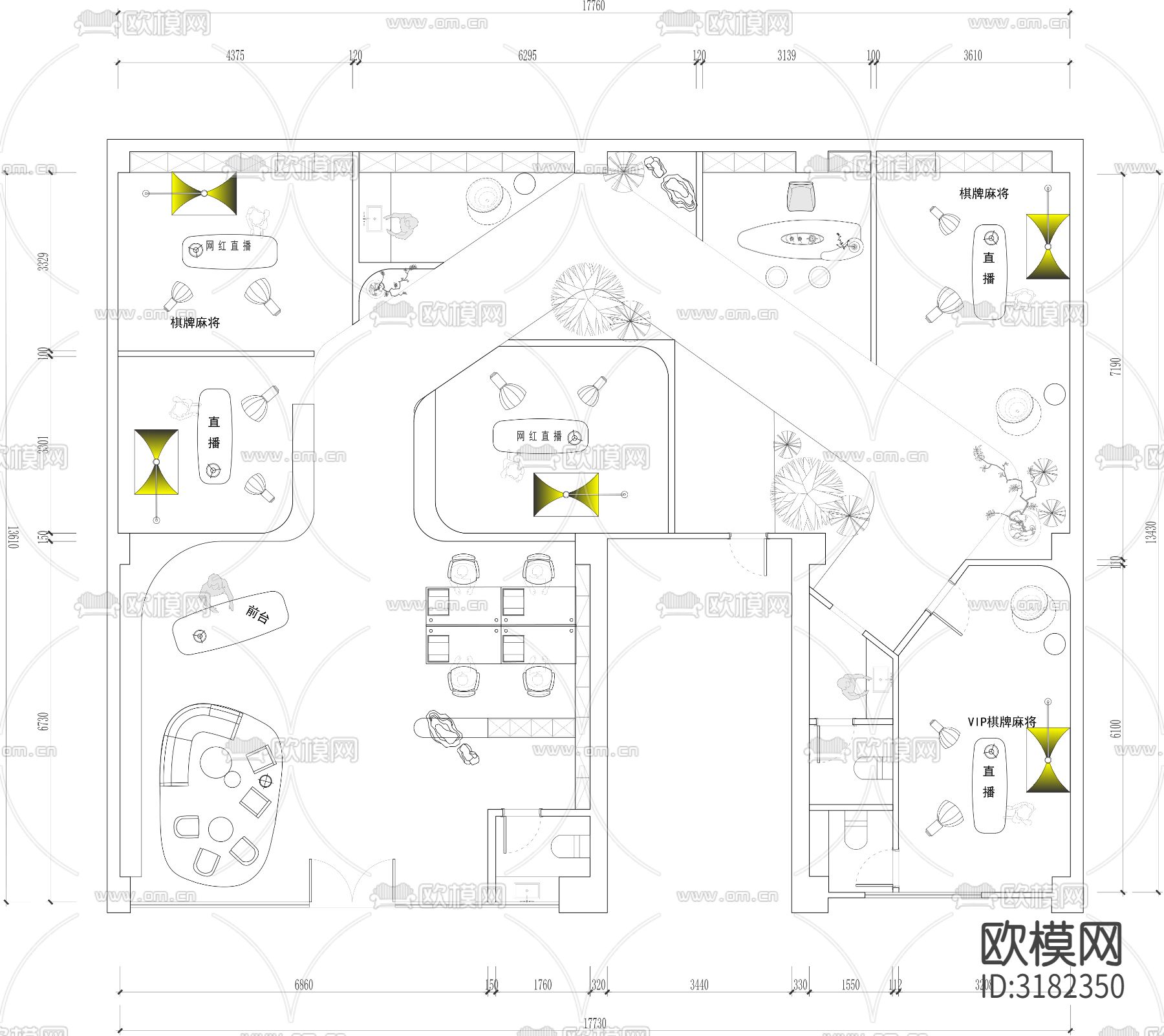 直播间cad平面图下载（渲染图2）