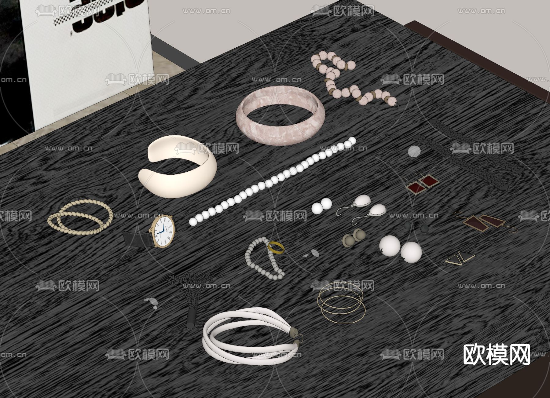 首饰珠宝 银饰 金饰 宝石 玉石su模型下载（渲染图1）