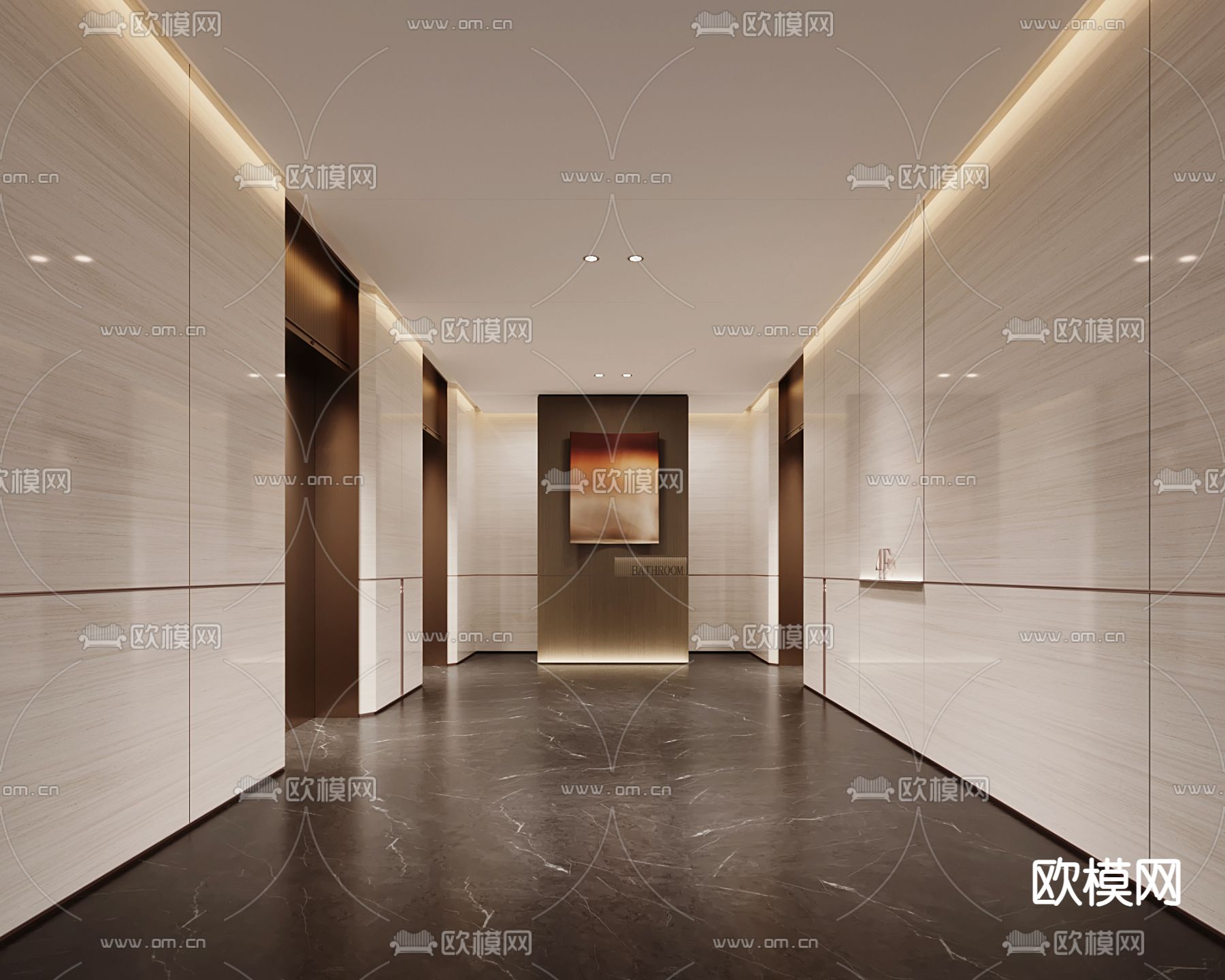 酒店电梯厅 电梯间3d模型下载