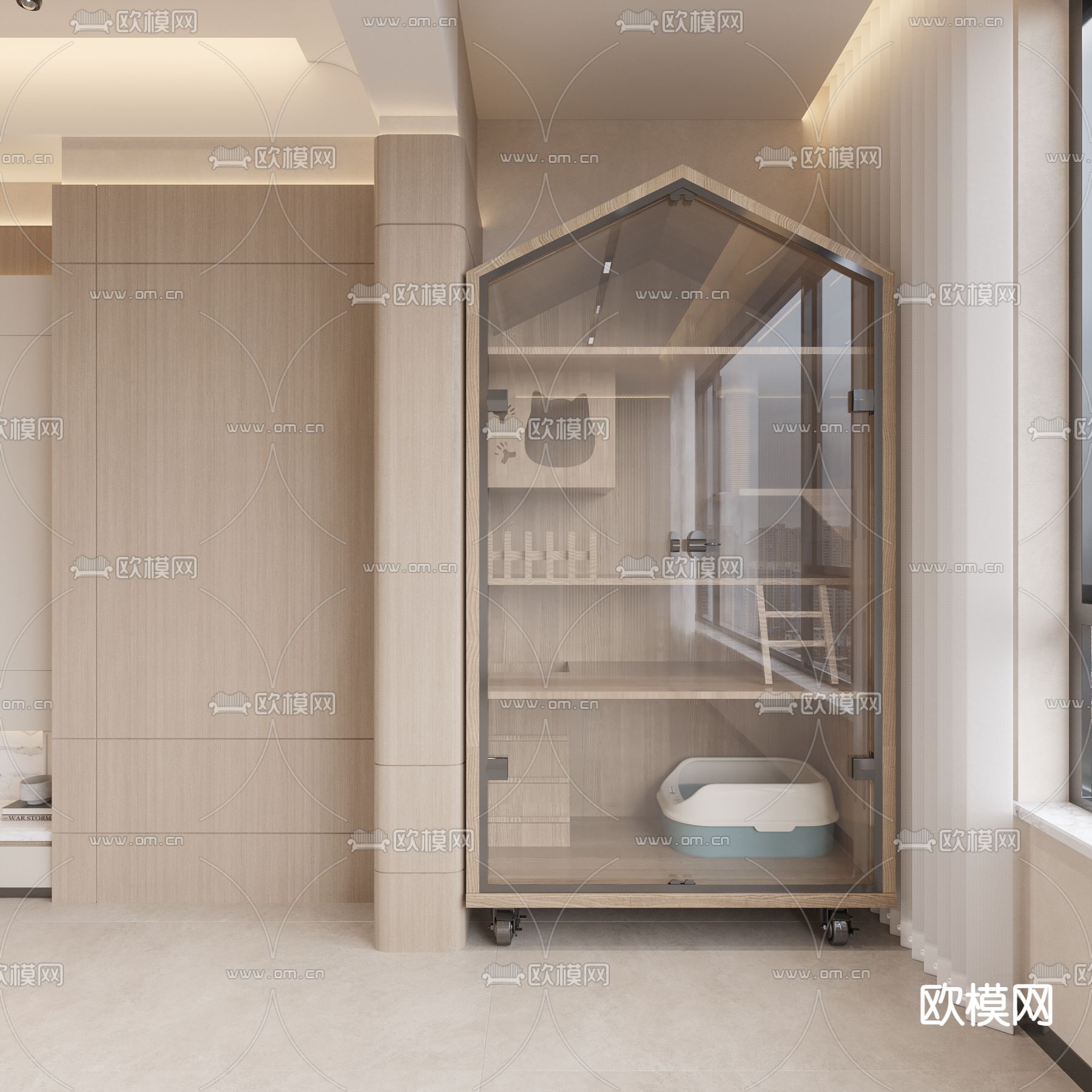 现代猫屋 宠物房 猫舍3d模型下载