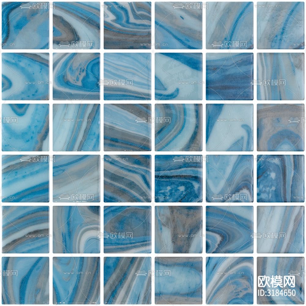 马赛克炫彩泳池 马赛克墙面贴图下载（渲染图3）