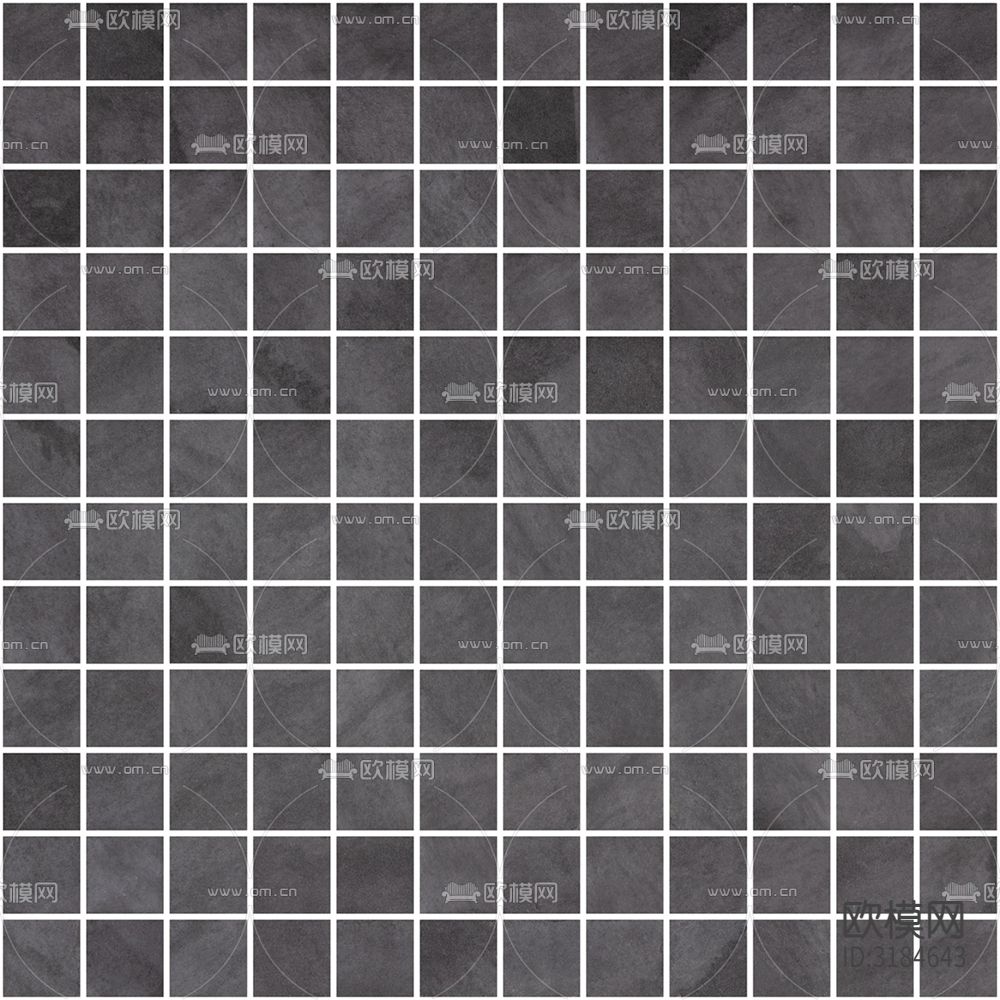 深色瓷砖马赛克墙面贴图下载（渲染图4）