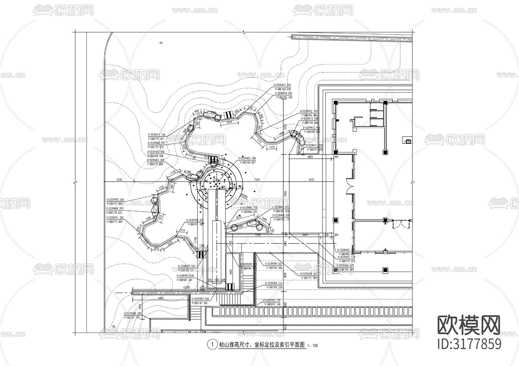 新中式枯山水节点大样图下载（渲染图2）