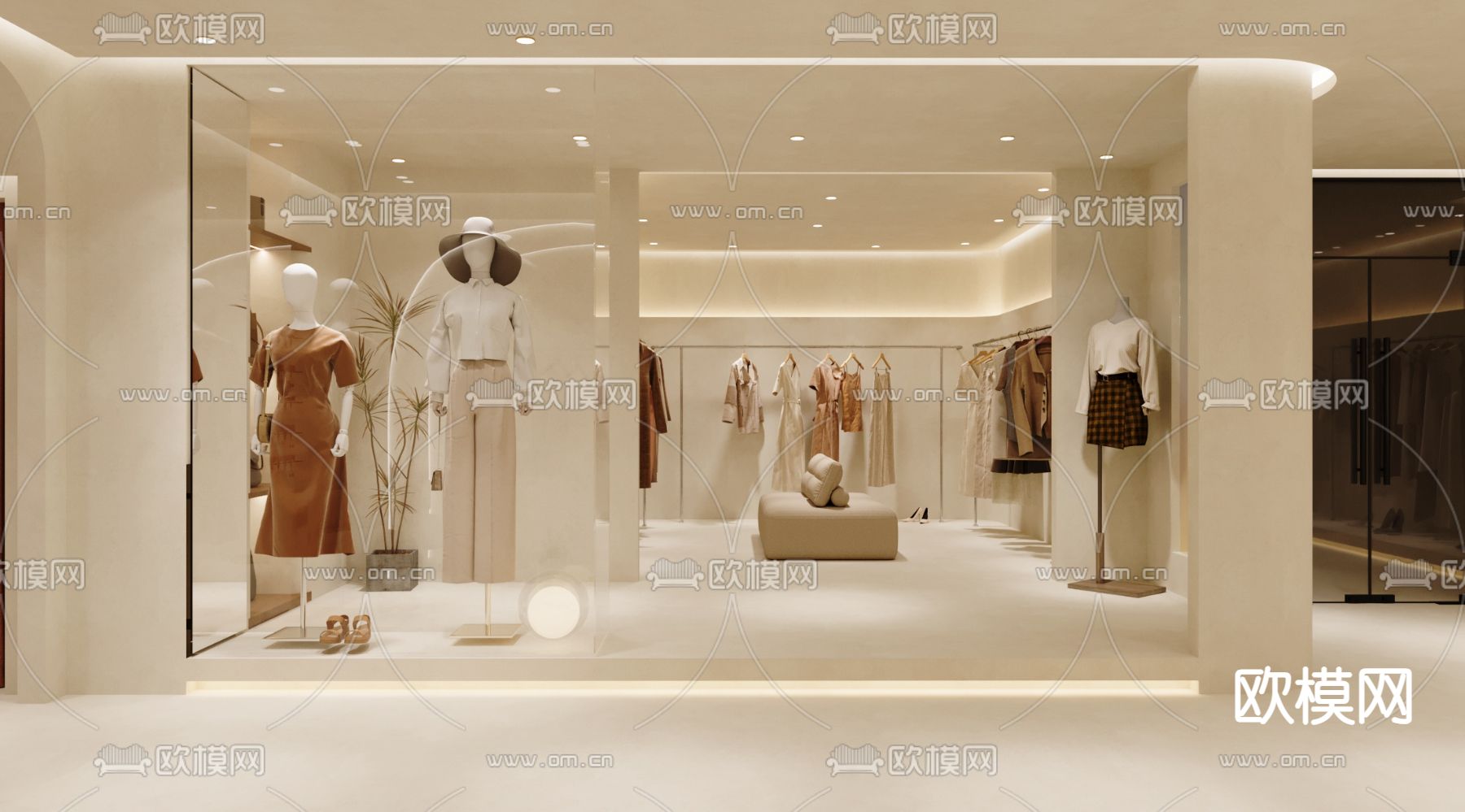 侘寂专卖店 服装店3d模型下载（渲染图8）