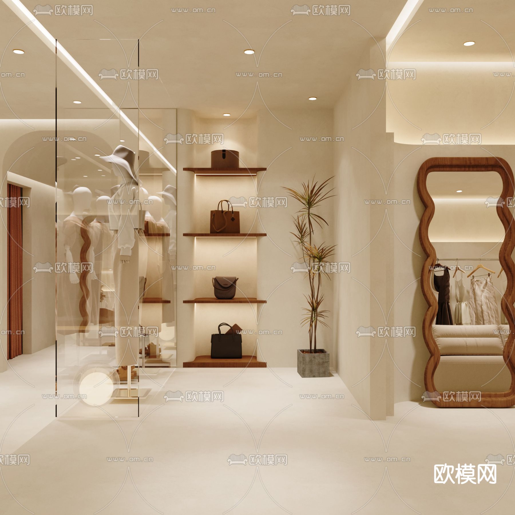 侘寂专卖店 服装店3d模型下载（渲染图10）