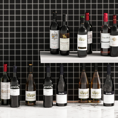  酒水  红酒 白酒 酒瓶su模型 