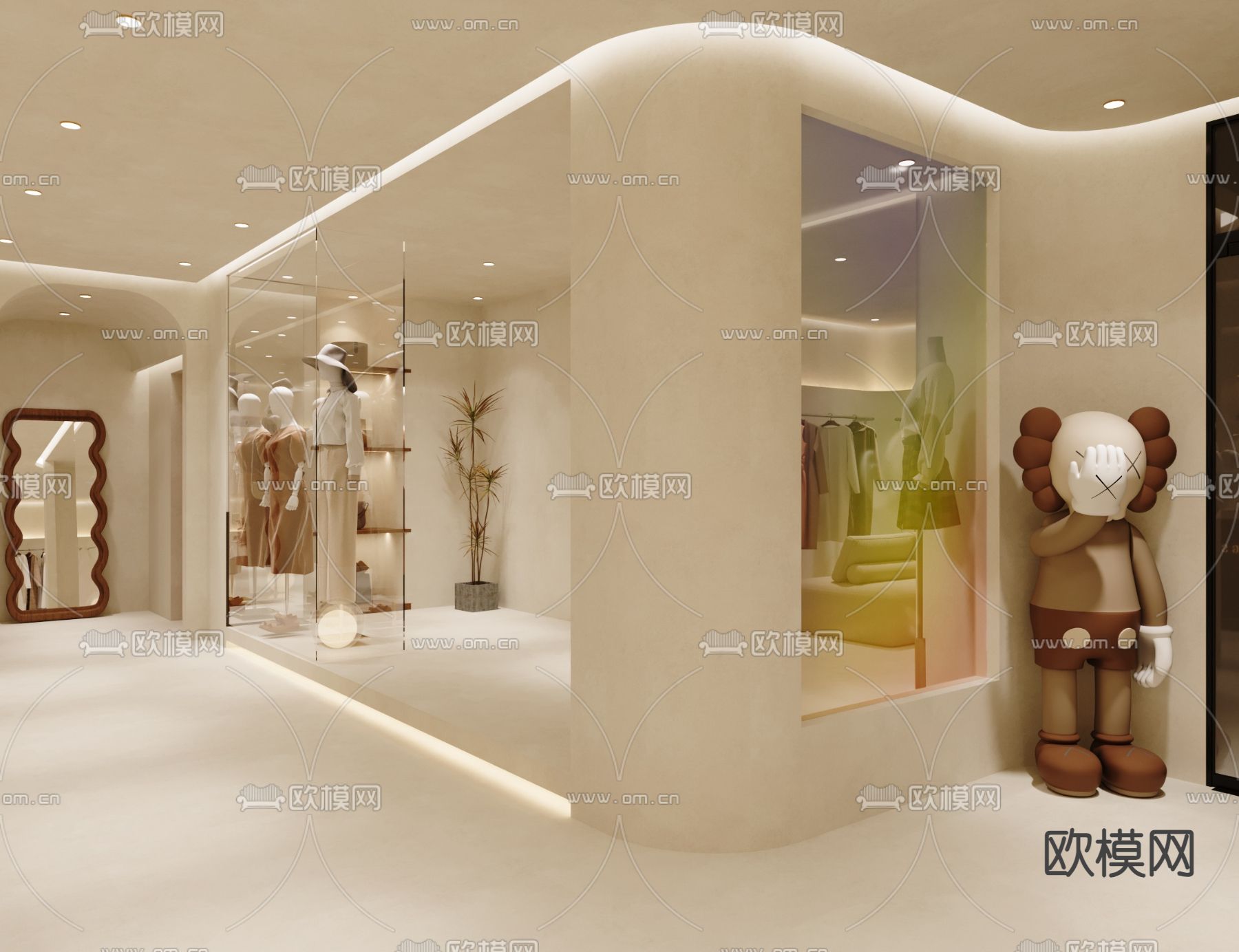 侘寂专卖店 服装店3d模型下载（渲染图4）