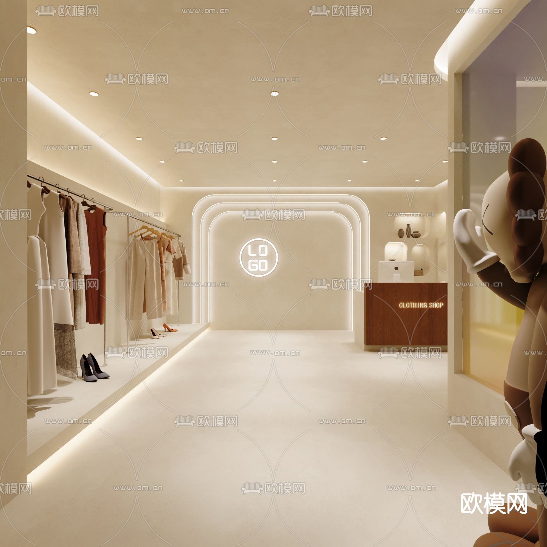 侘寂专卖店 服装店3d模型下载（渲染图9）