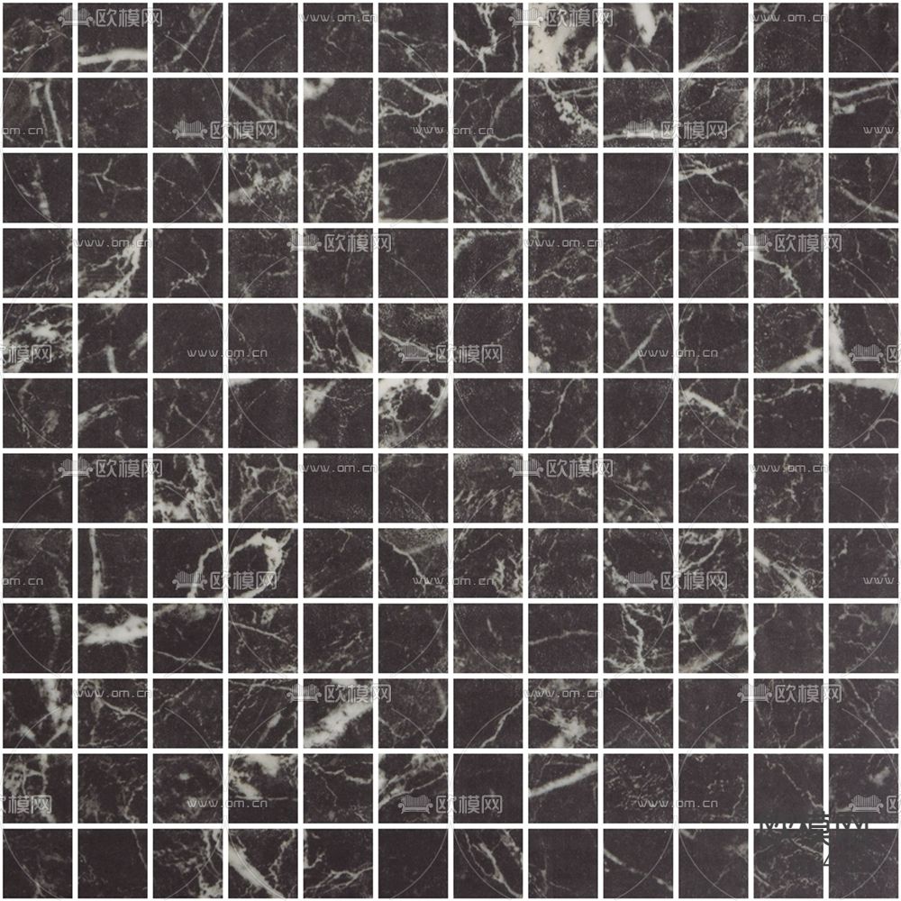 深色瓷砖马赛克墙面贴图下载（渲染图3）