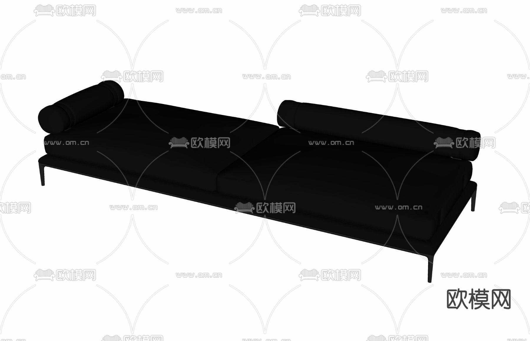 现代沙发凳 贵妃椅su模型下载（渲染图1）