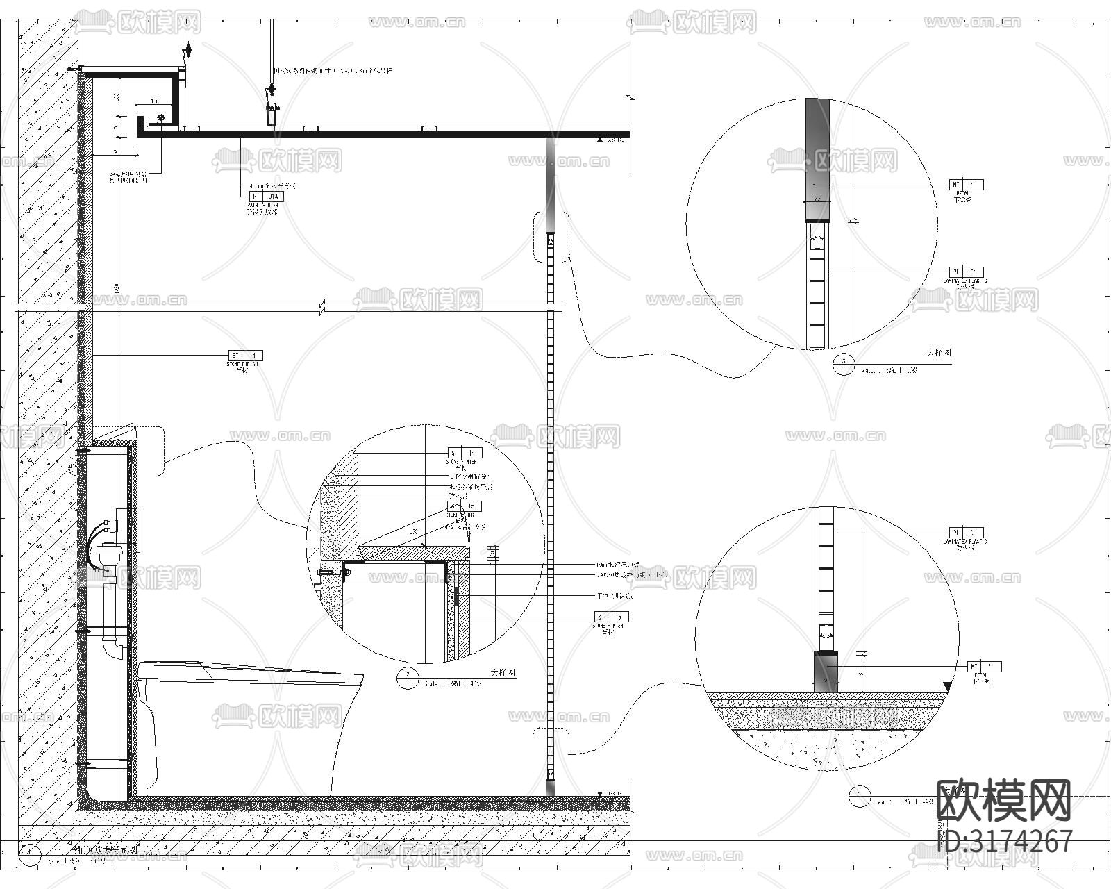 马桶间大样图下载（渲染图5）