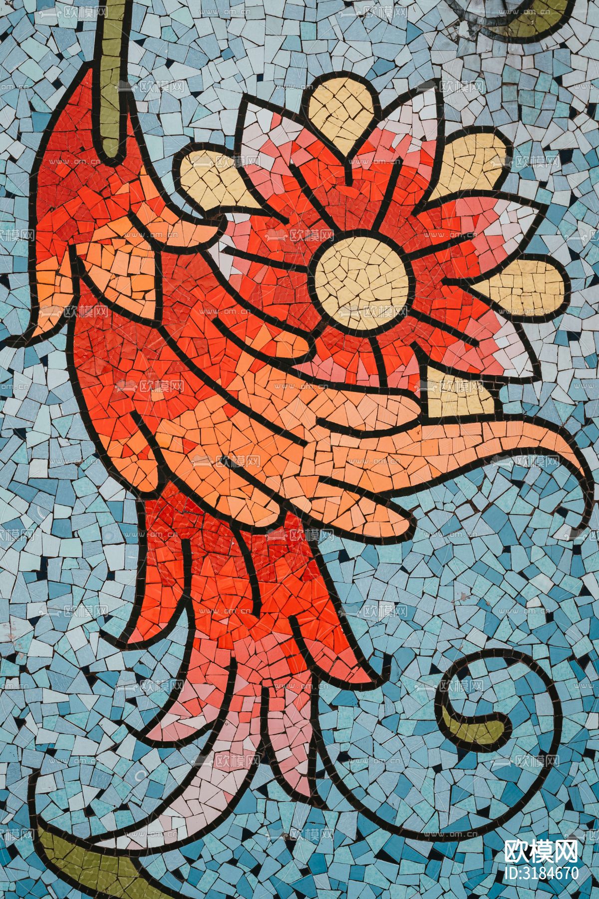 北欧风格花砖拼花瓷砖贴图下载（渲染图5）