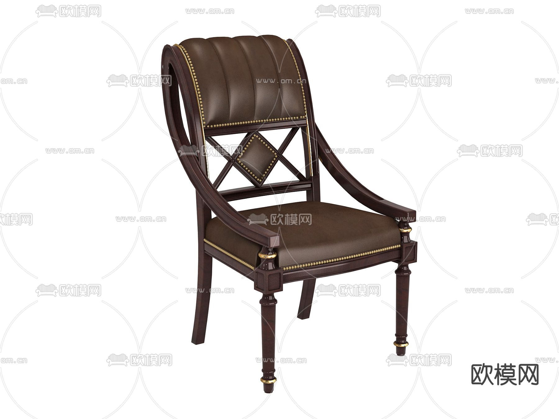 美式休闲椅 扶手椅3d模型下载