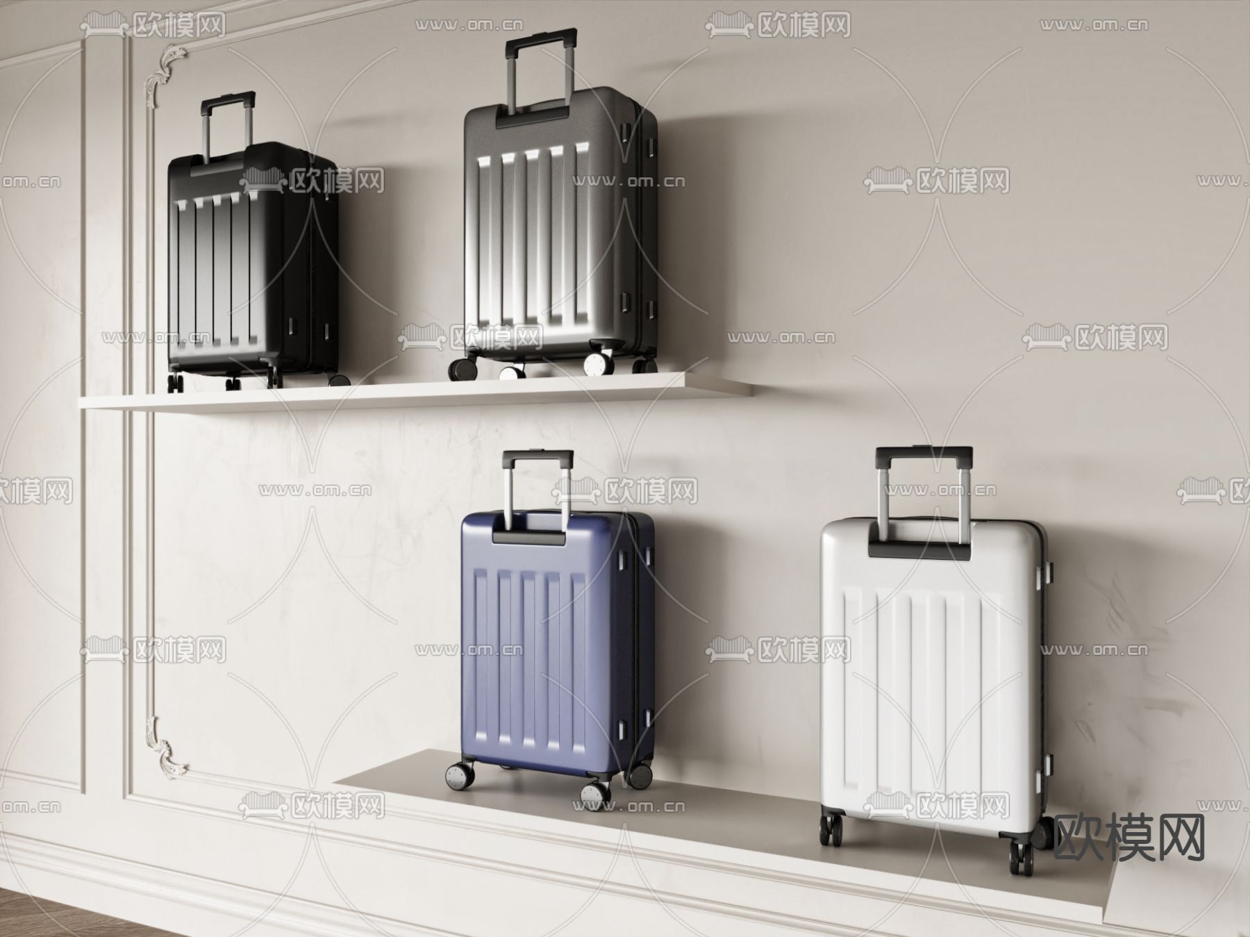 行李箱 箱包 生活用品3d模型下载