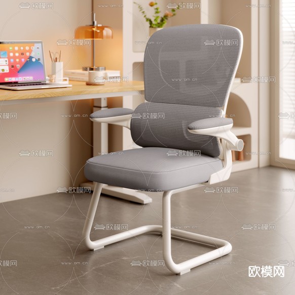 书桌椅 电脑椅 学习椅 弓形椅3d模型下载(渲染图2)